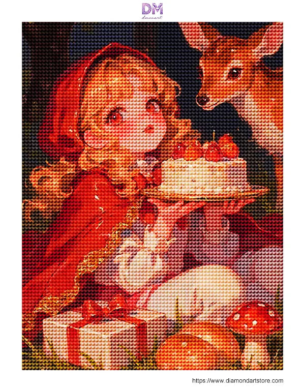 Little Red Riding Hood Deer Strawberry Cake🍓