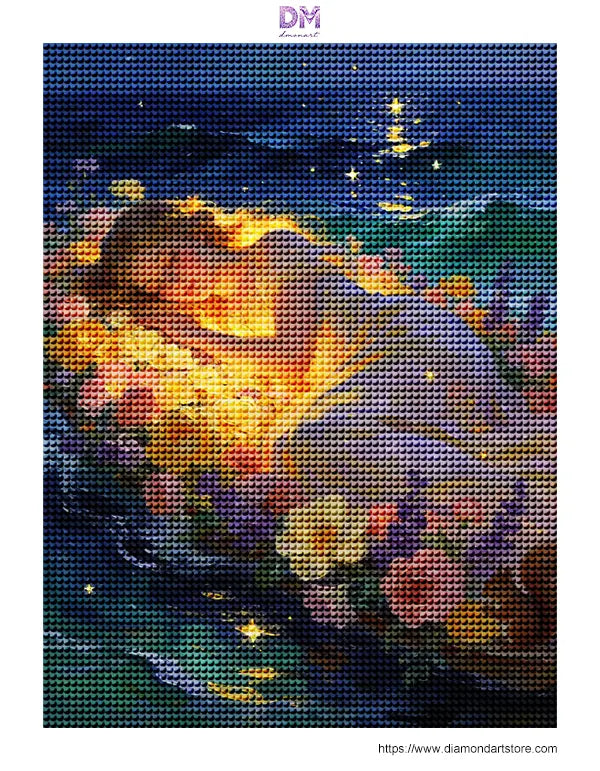 Starlit Ocean Dreamer Floral Fantasy Wall Art 🌊