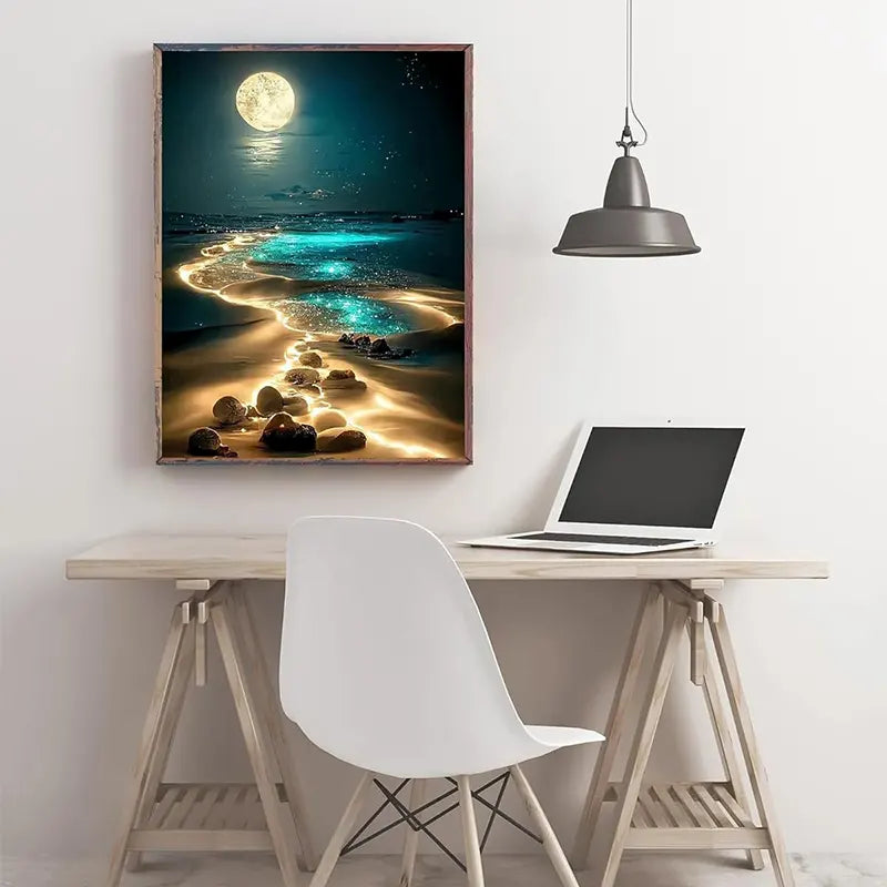 Silver Tide Moonscape – 12.0" x 16.0"