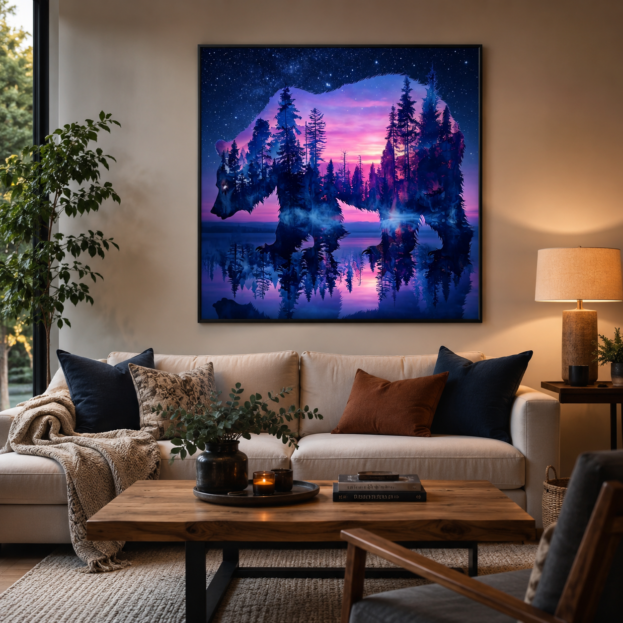 Bear Forest Night Wall Art FJ14—11.8&
