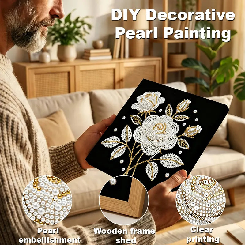 Rose Pearl Diamond Art Kit - 9.84" x 9.84"