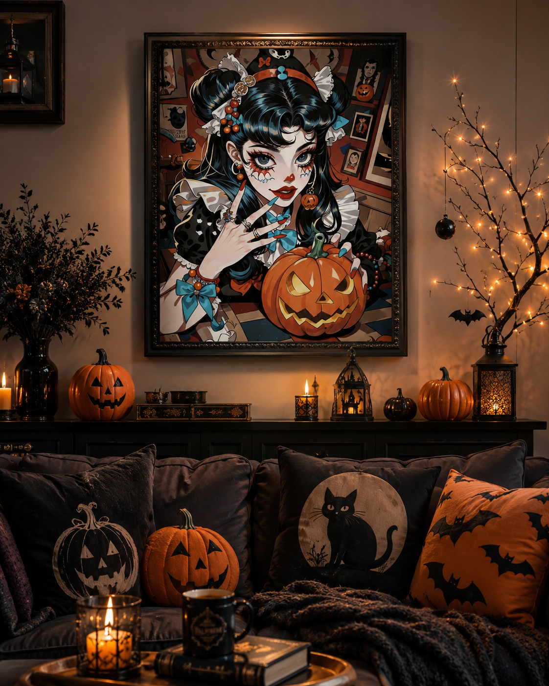 Gothic Halloween Girl Diamond Painting Kit-11.8&