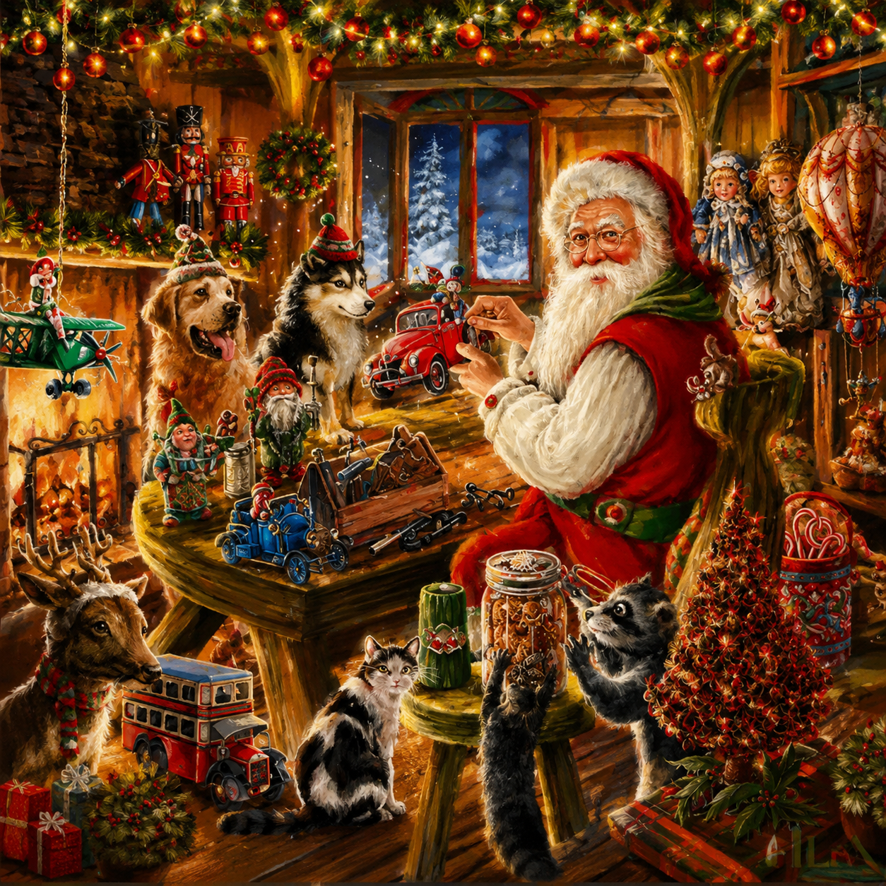 Santa’s Christmas Workshop Diamond Painting Kit-11.8" x 15.7"