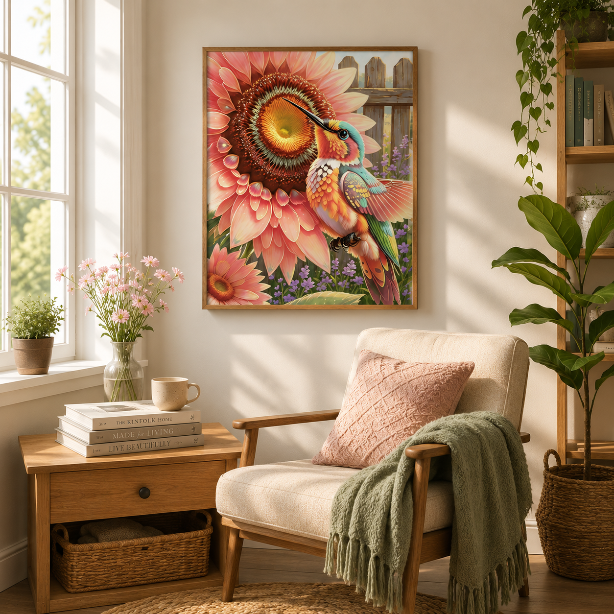 Hummingbird Sunflower Wall ArtDW6-11.8"x 15.7&
