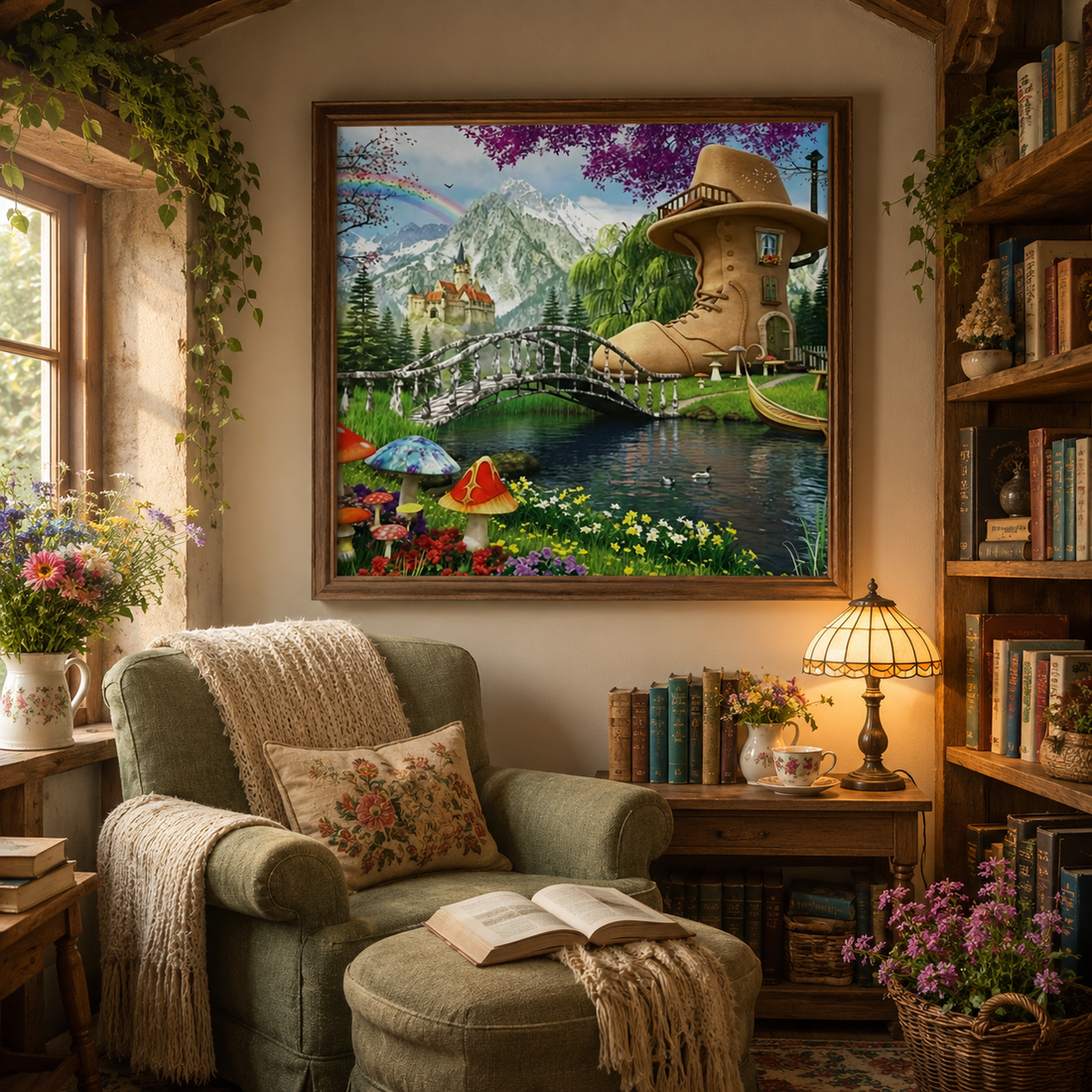 Whimsical Shoe House Fantasy Wall Art FJ16—11.8&