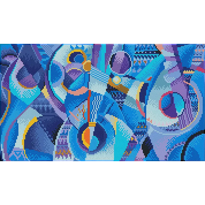 Blue Abstract Diamond Art 18.5×10.6in