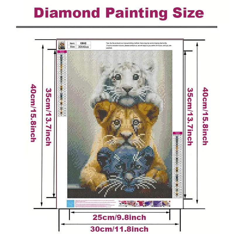 Majestic Tiger Diamond Art 11.8x15.8in