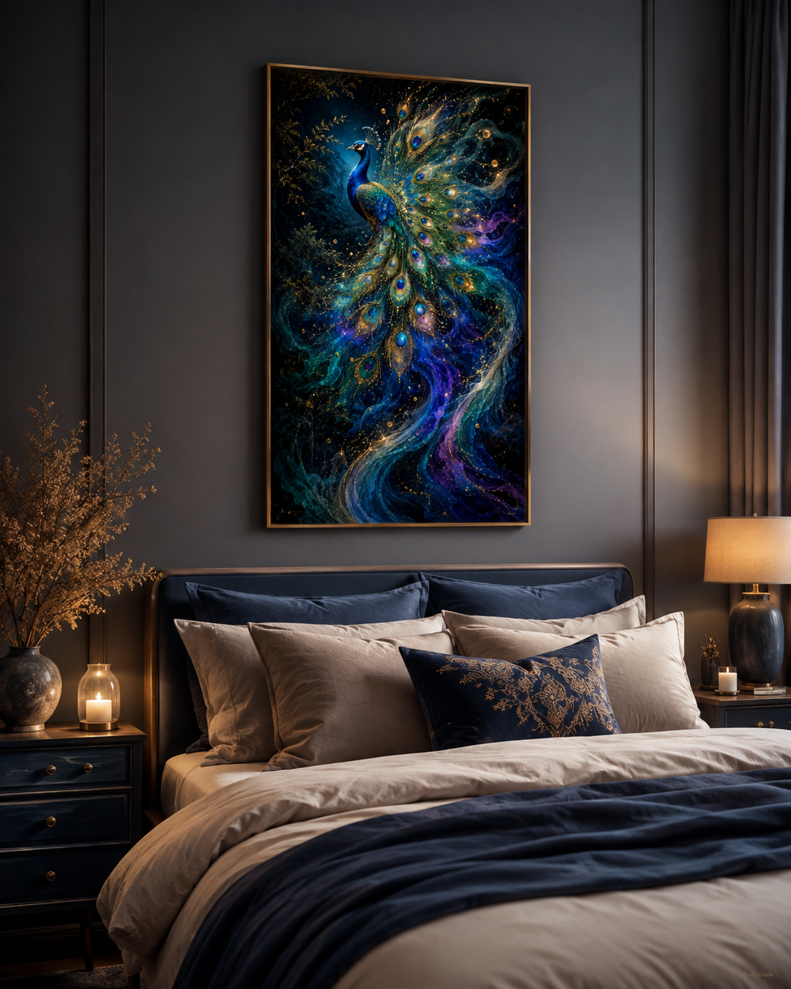 Majestic Blue Peacock Diamond Painting Kit