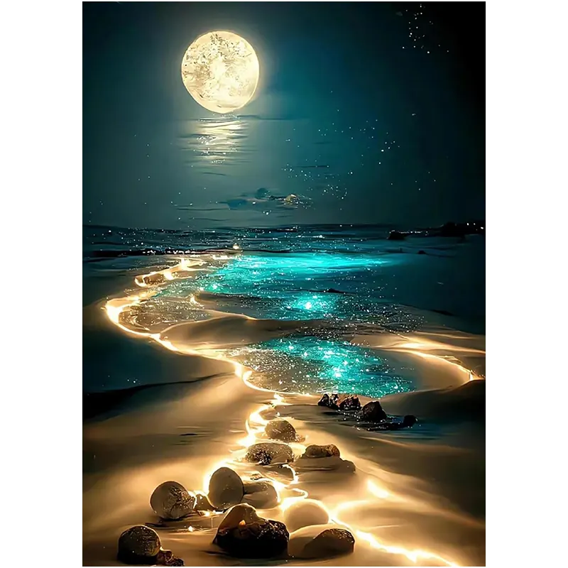 Silver Tide Moonscape – 12.0" x 16.0"
