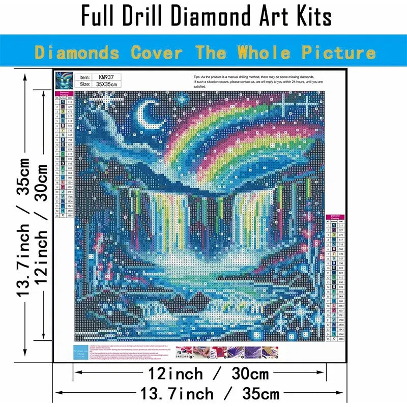 Moonlit Prism Falls – 13.7" x 13.7"