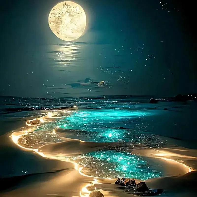 Silver Tide Moonscape – 12.0" x 16.0"