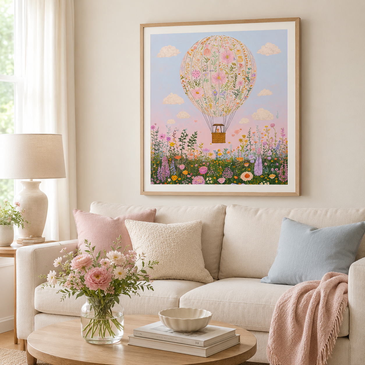Floral Hot Air Balloon Wall Art 🎈FJ23-11.8"x 15.7&
