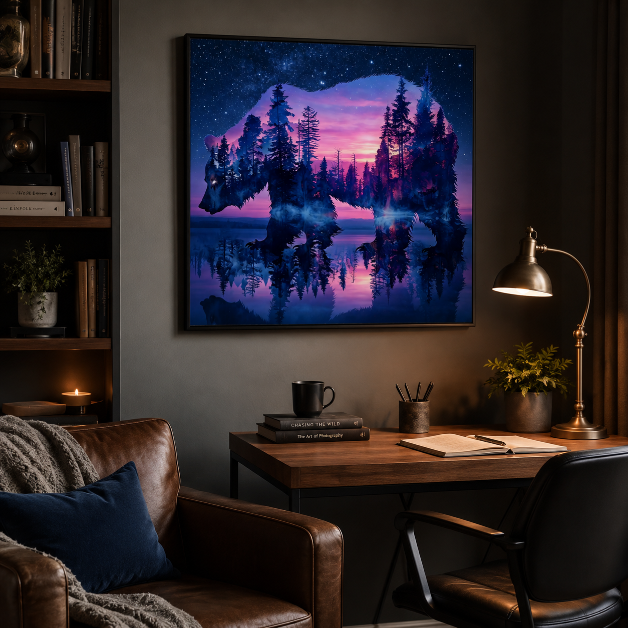 Bear Forest Night Wall Art FJ14—11.8&