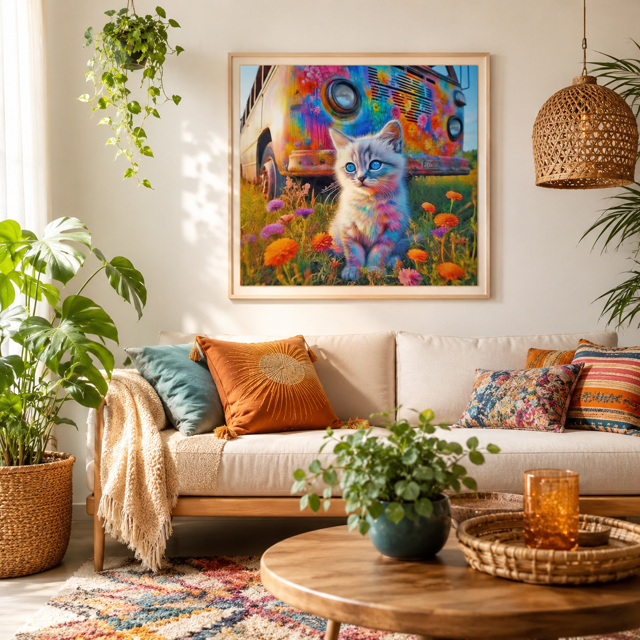 Colorful Kitten Van Wall Art DW35-11.8&