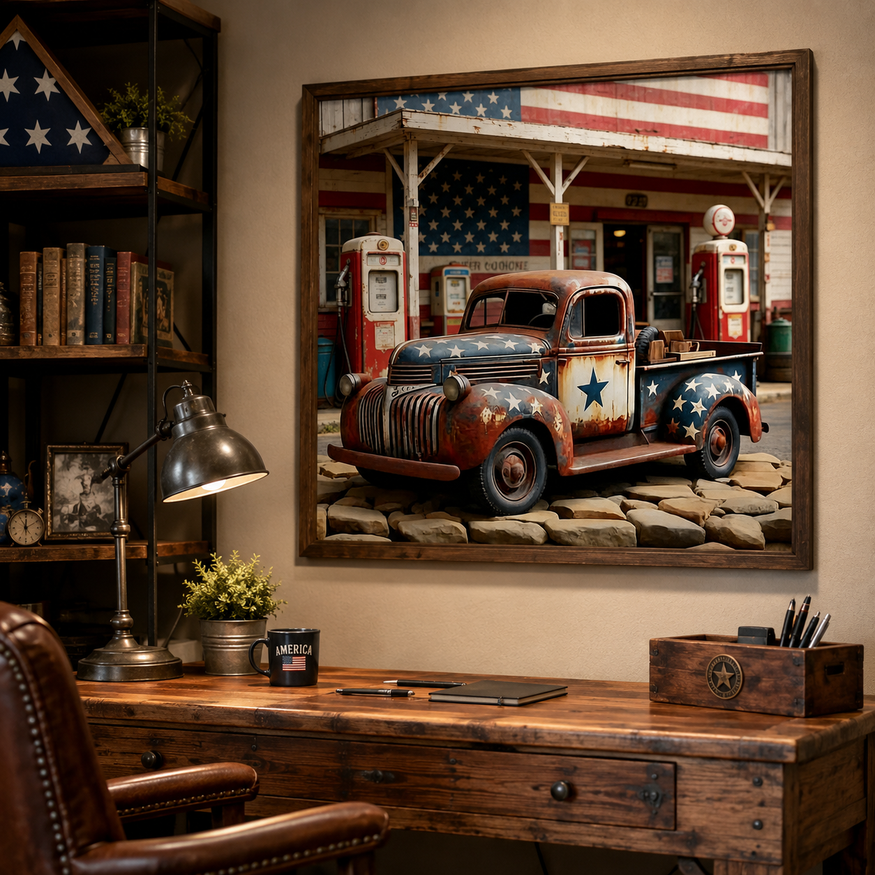 Vintage Americana Truck Wall Art HX03—11.8&