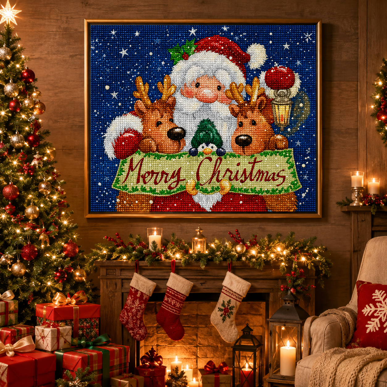 Merry Christmas Diamond Painting Kit-11.8" x 15.7"