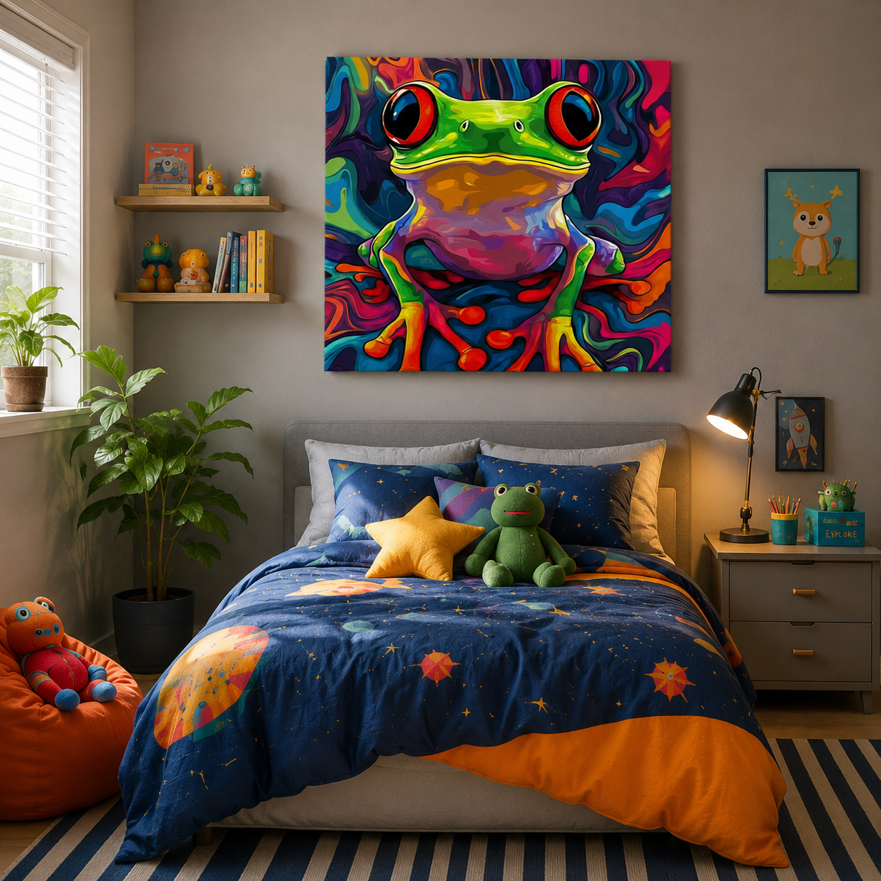 Colorful Frog Wall Art DW25-11.8"x 15.7&