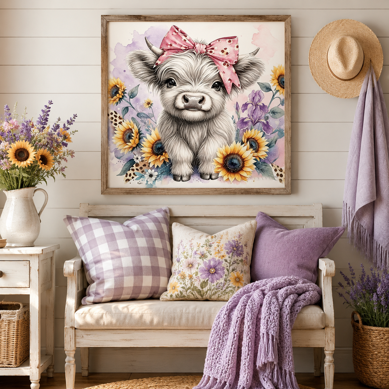 Cute Highland Cow Wall Art DW15-11.8&