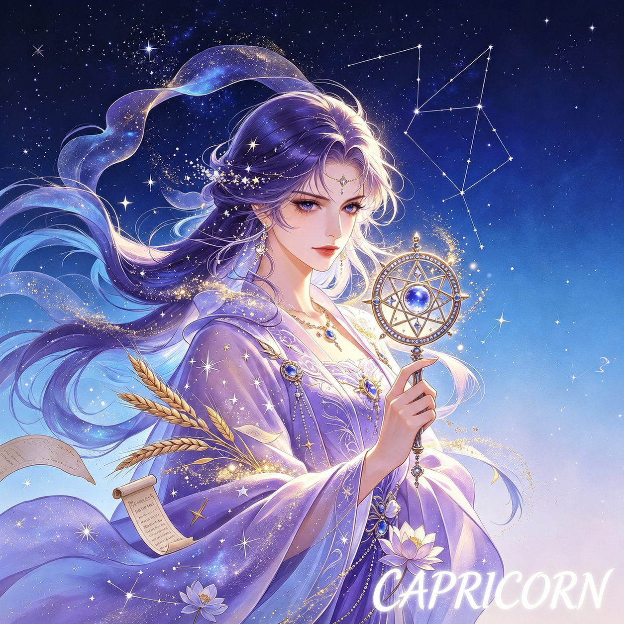 12 Zodiac Celestial Goddess Diamond Painting Kits – Fantasy Astrology DIY Wall Art