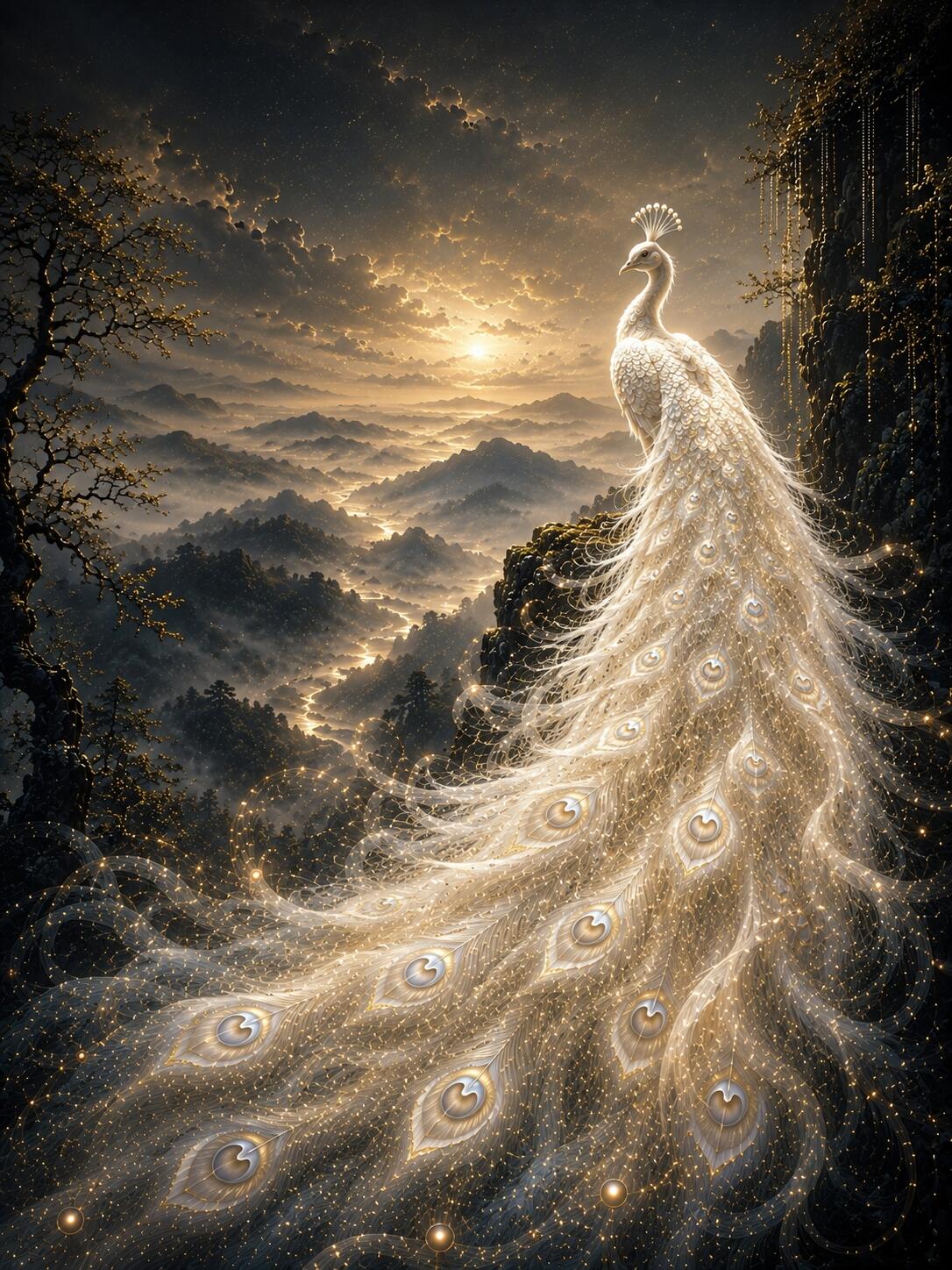 Golden White Peacock