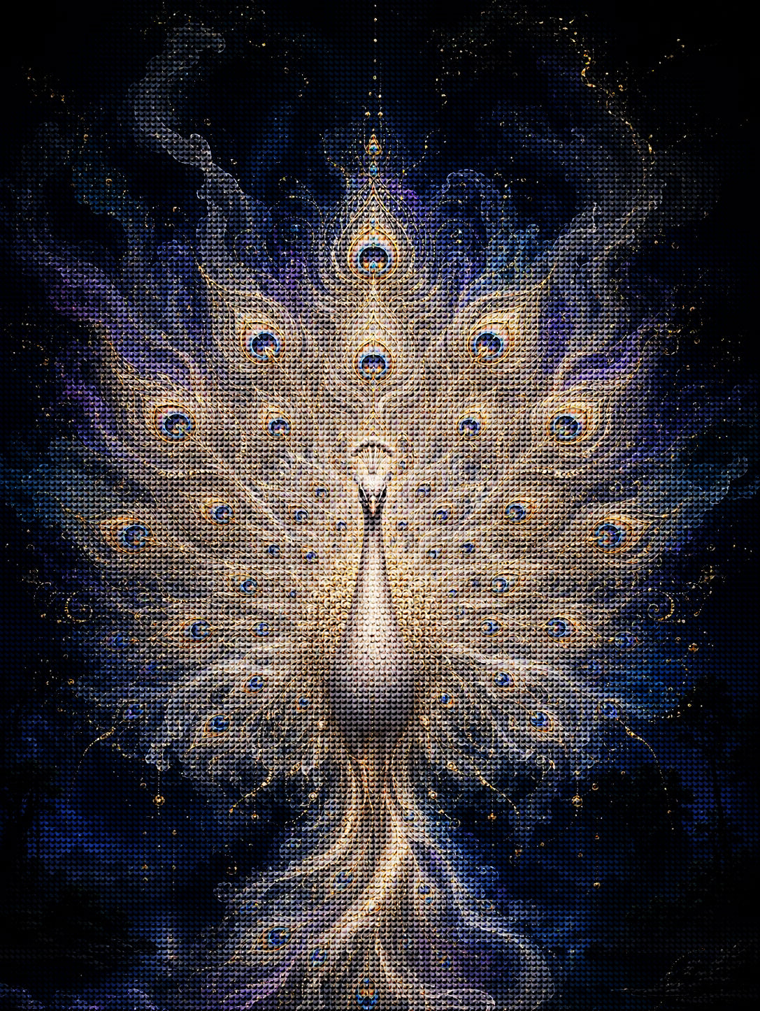 White Peacock Diamond Painting Kit