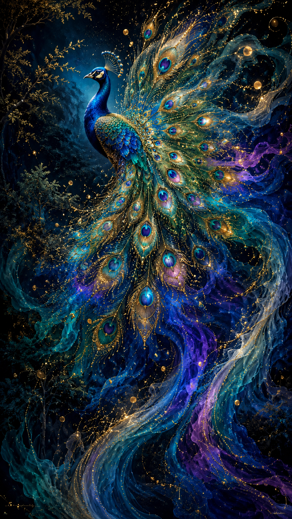 Majestic Blue Peacock Diamond Painting Kit