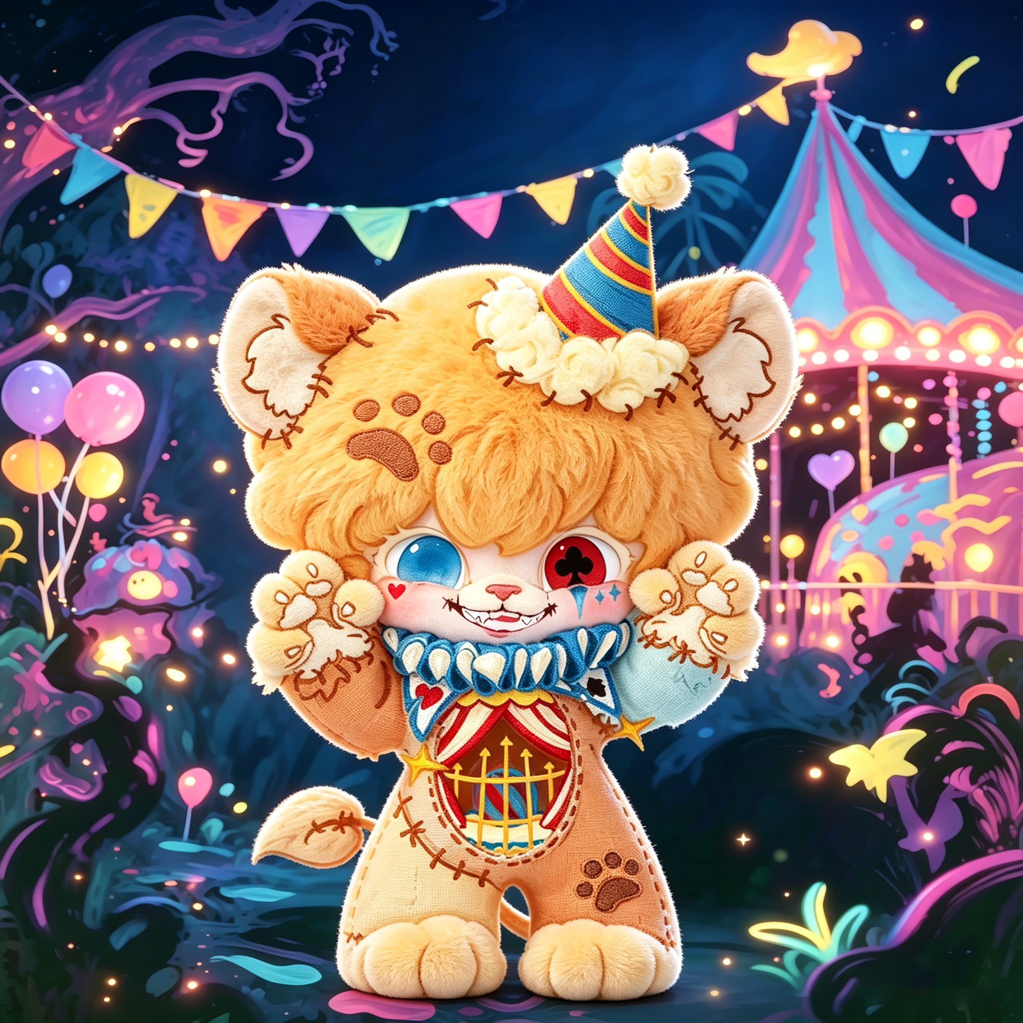 Cute Carnival Cat Diamond Painting Kit