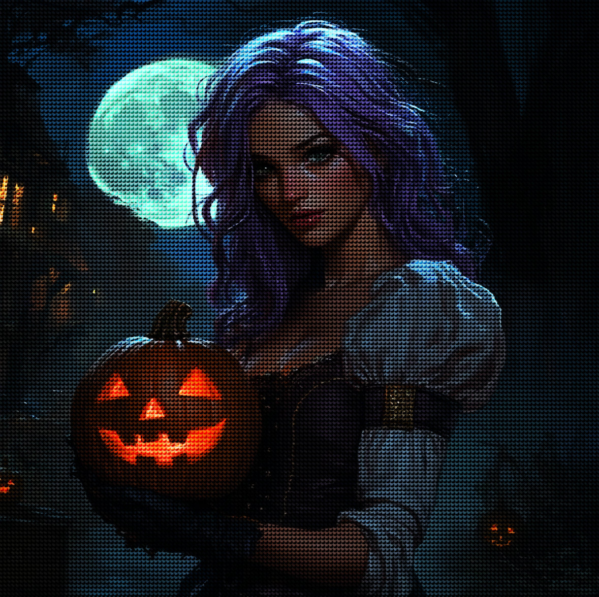 Moonlit Halloween Witch Diamond Painting Kit-11.8" x 11.8"