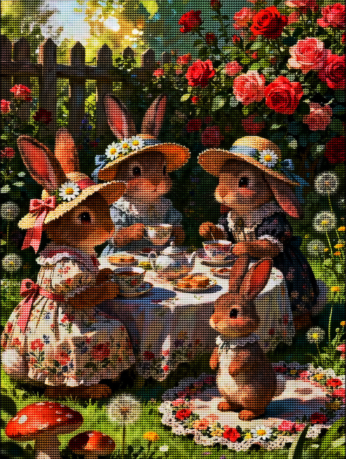 Bunny Tea Party Diamond Painting Kit