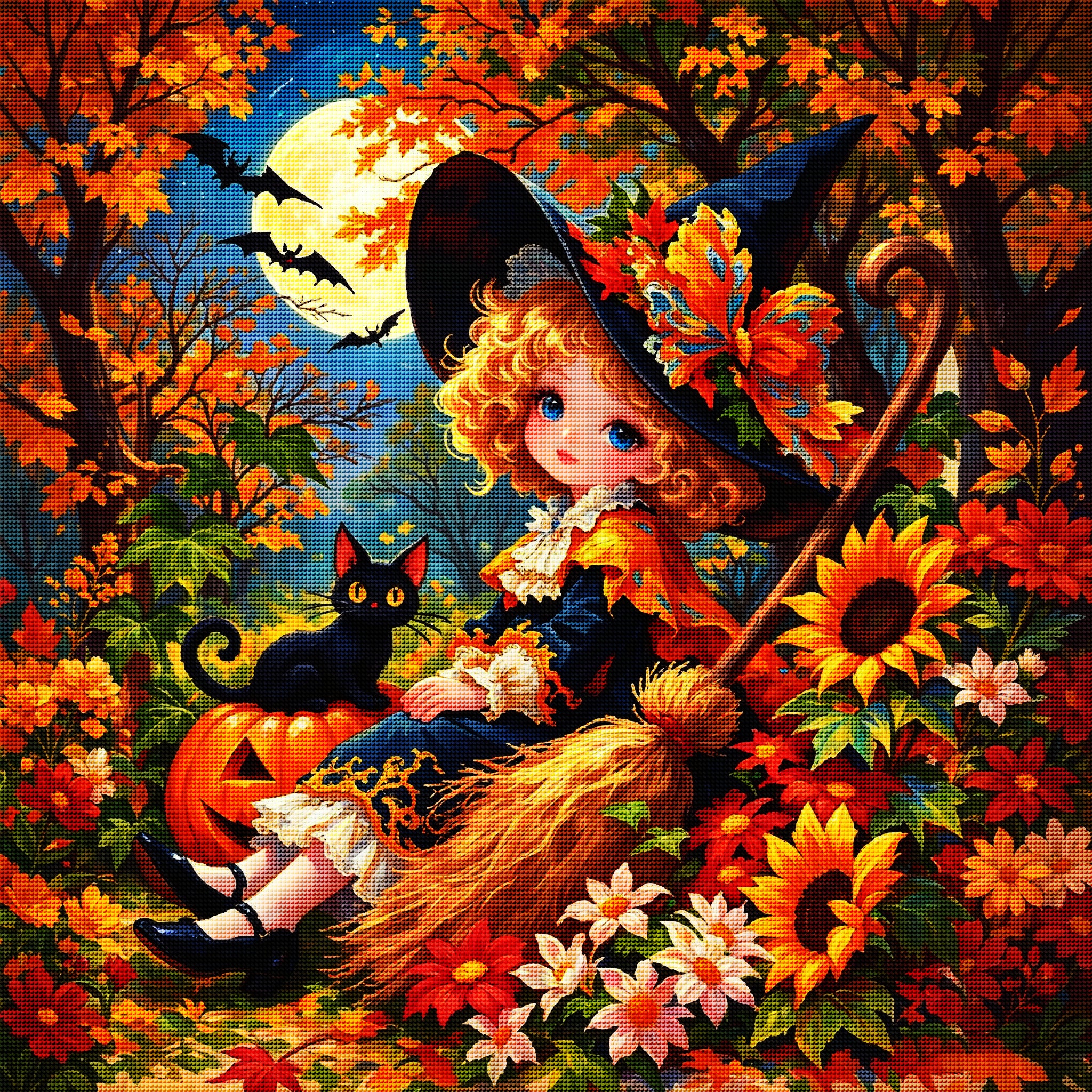Halloween Witch Diamond Painting Kit-11.8" x 11.8"