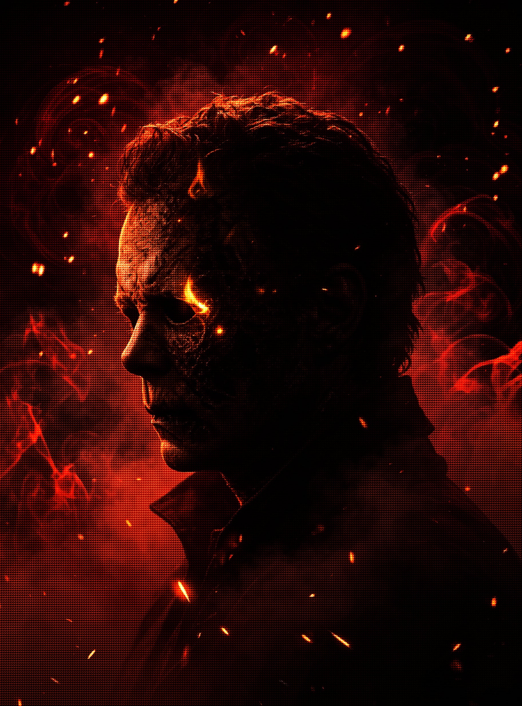 Burning Mask Horror Diamond Painting Kit