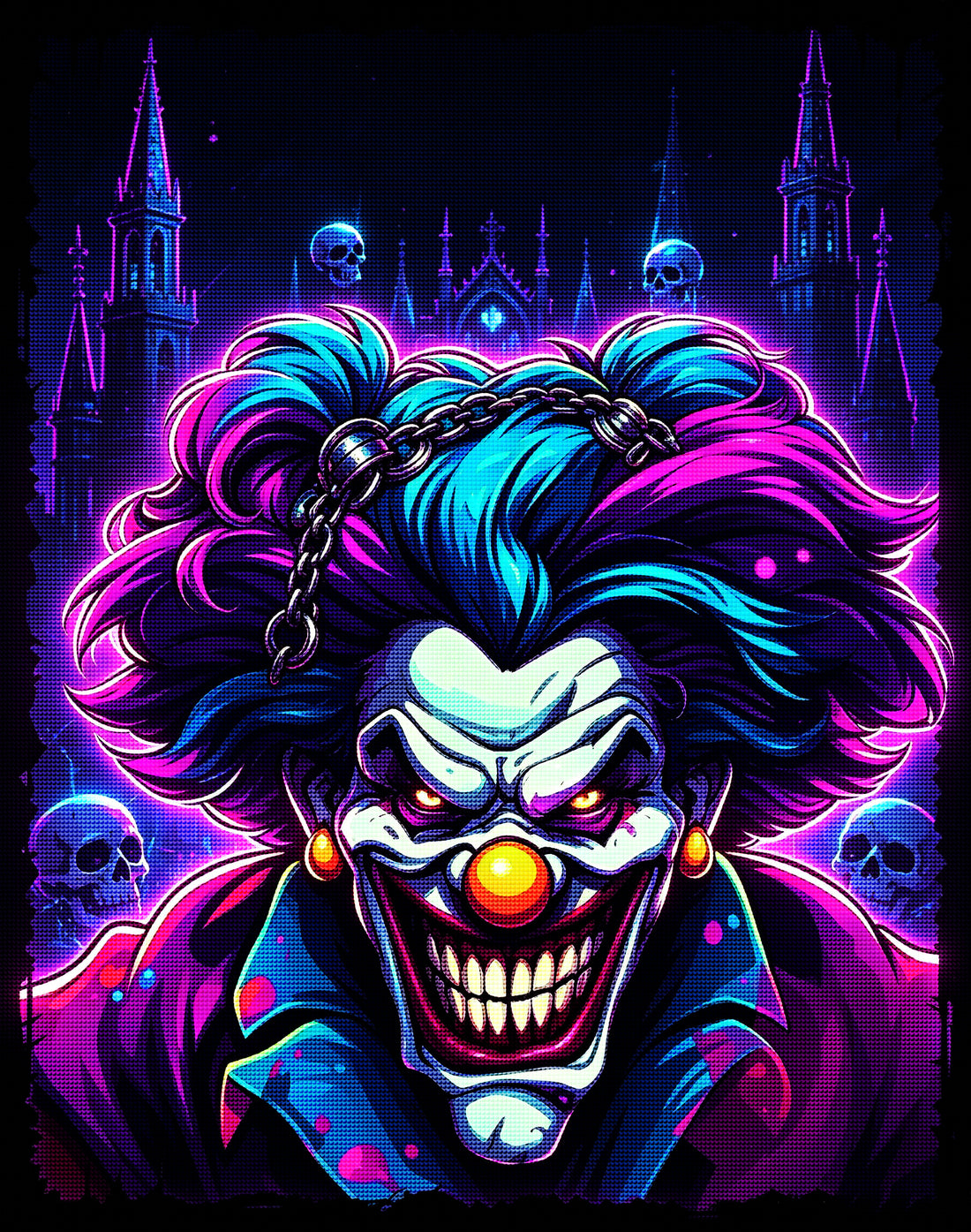 Neon Evil Clown Diamond Painting Kit-11.8" x 15.7"