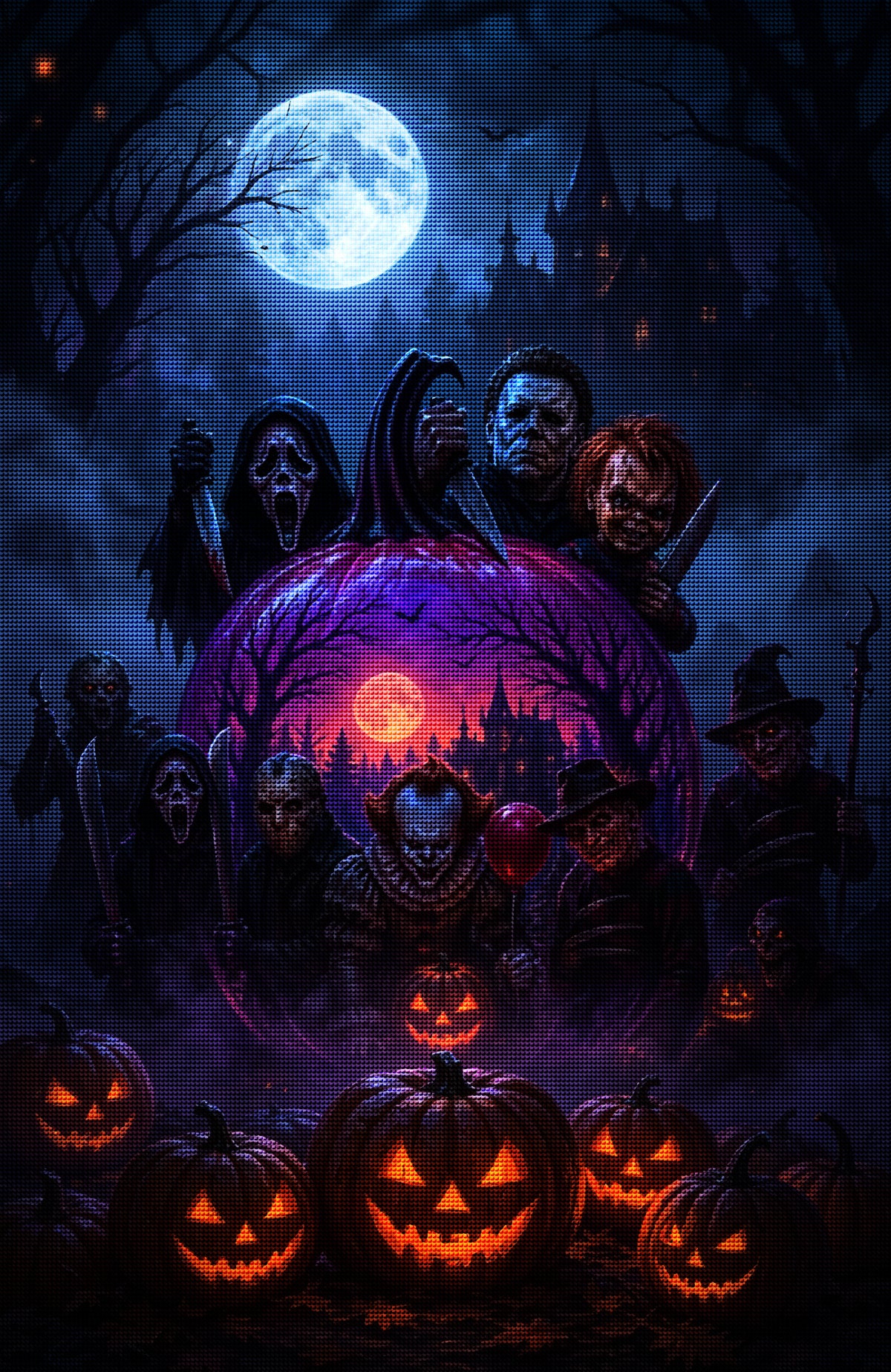 Halloween Horror Pumpkin Diamond Painting Kit-11.8" x 15.7"