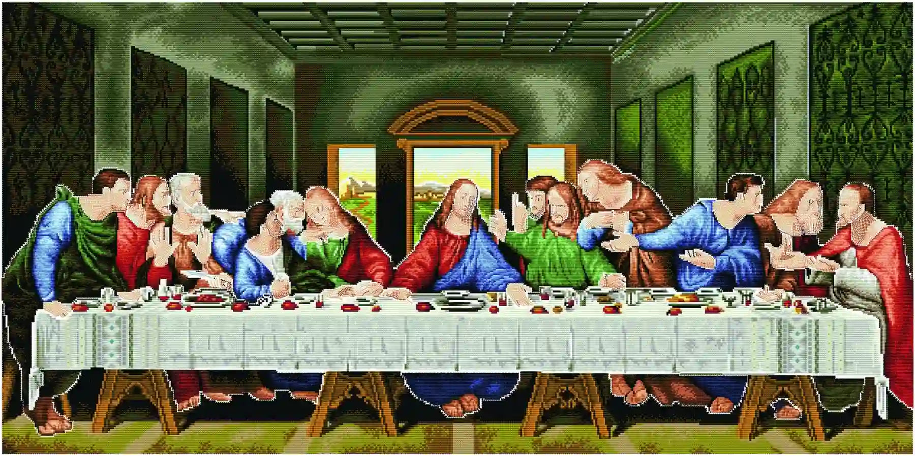 Last Supper Diamond Art 52.8×26.4in