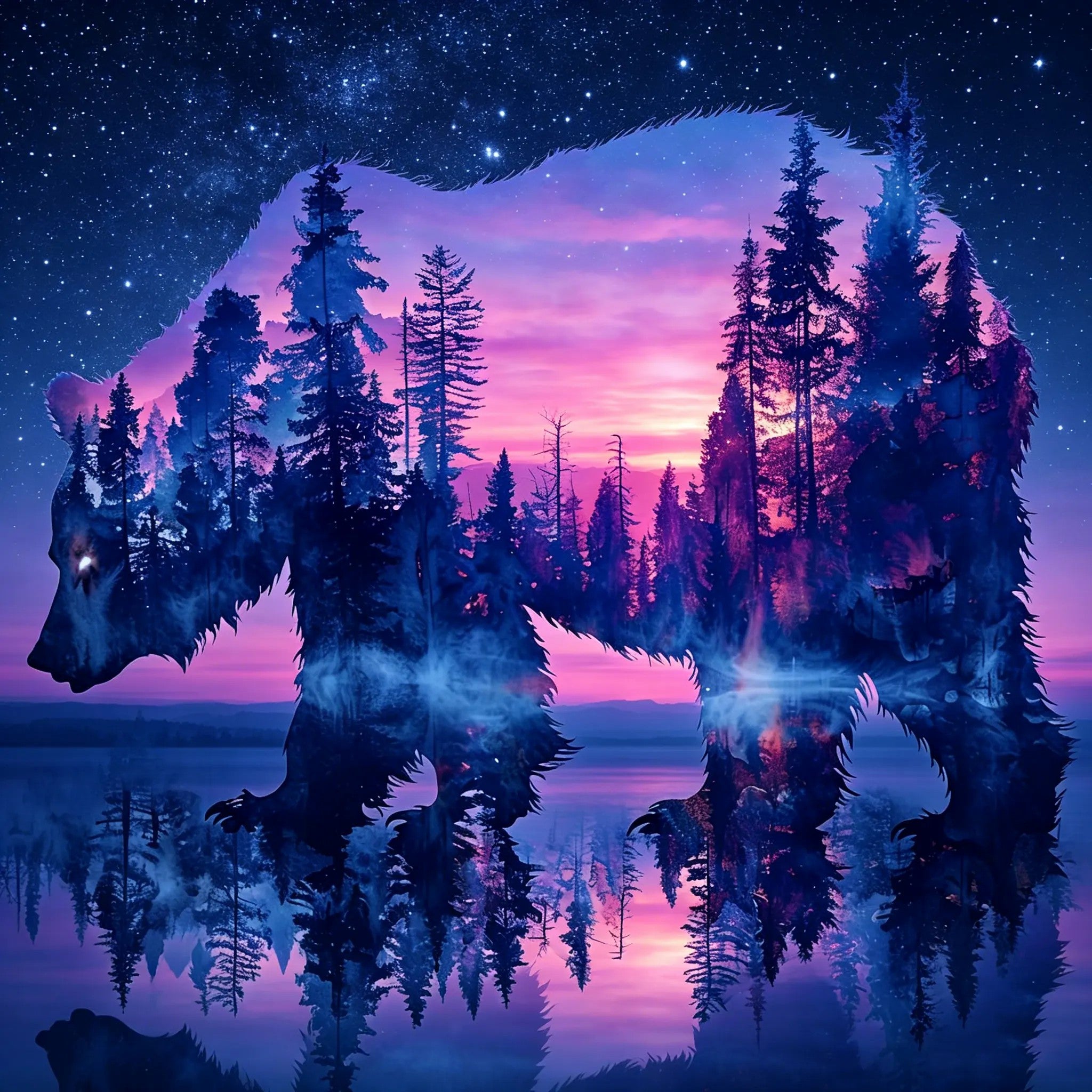 Bear Forest Night FJ14
