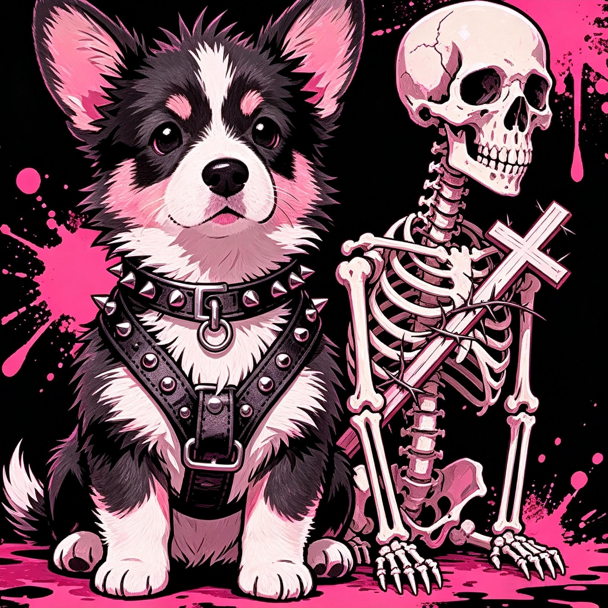 Punk Puppy & Skeleton Gothic