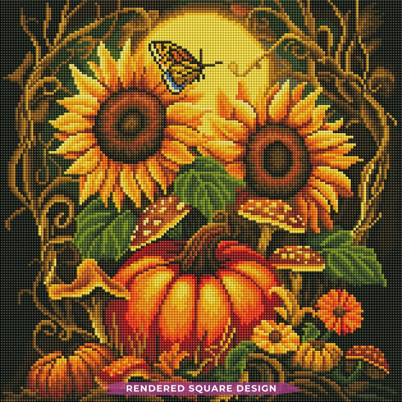 Autumn Pumpkin & Sunflower Diamond Painting Kit 🎃-11.8" x 11.8"