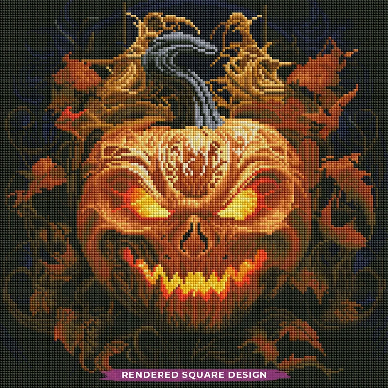 Spooky Glowing Pumpkin Diamond Painting Kit-11.8" x 11.8"