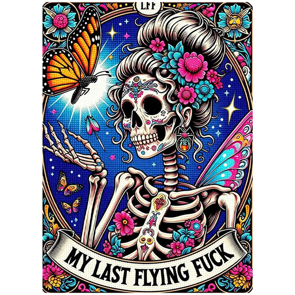 Gothic Sugar Skull Butterfly Wall Art HX06
