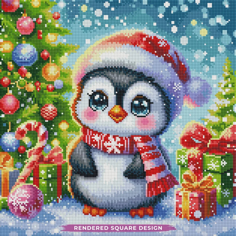 Christmas Penguin Diamond Painting Kit-11.8&