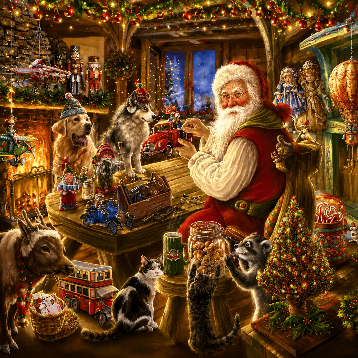 Santa’s Christmas Workshop Diamond Painting Kit-11.8" x 15.7"