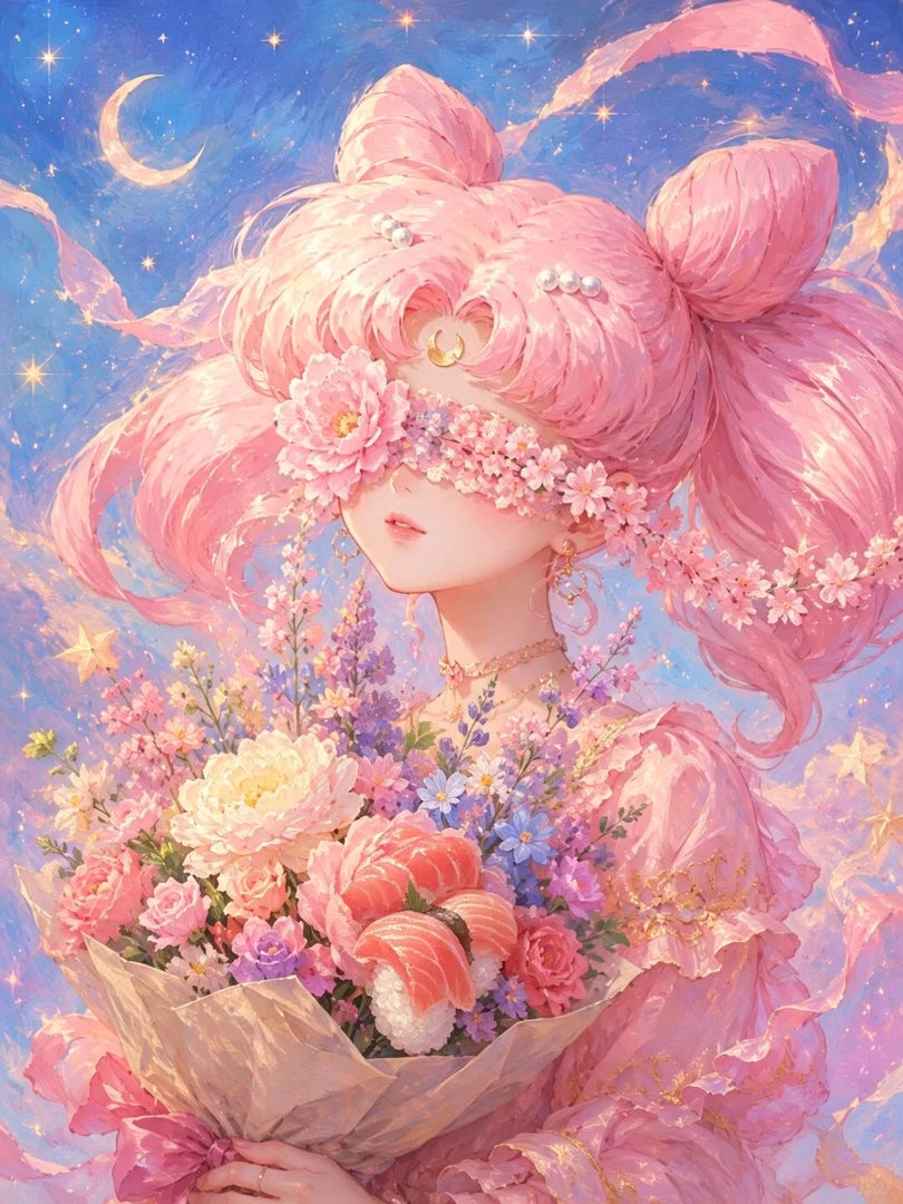 Celestial Pink Moon Princess Floral