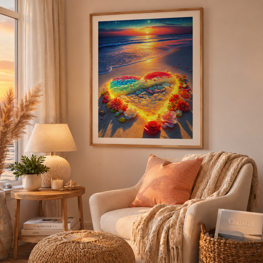 Romantic Beach Heart Wall Art FJ06-11.8"x 15.7&
