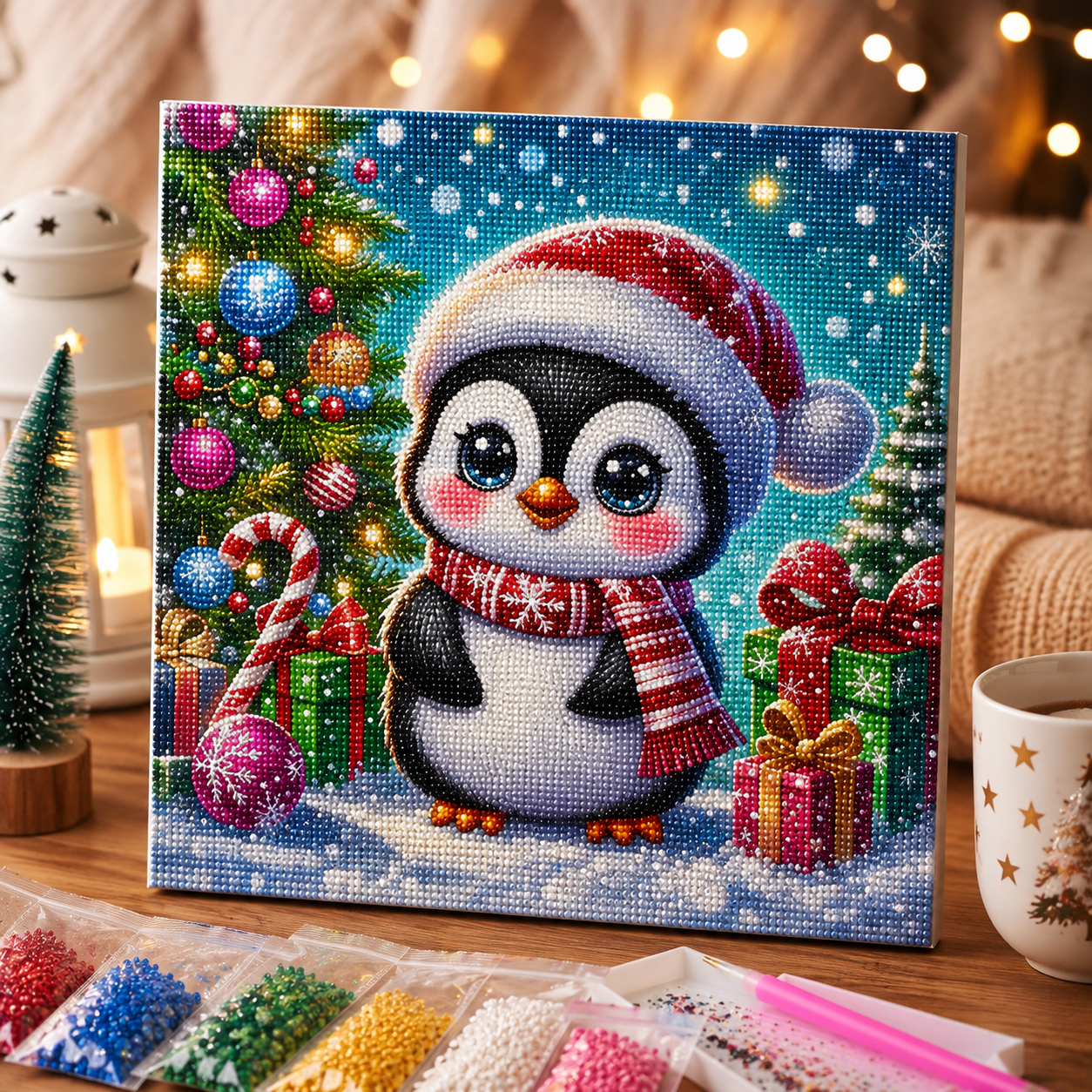 Christmas Penguin Diamond Painting Kit-11.8&