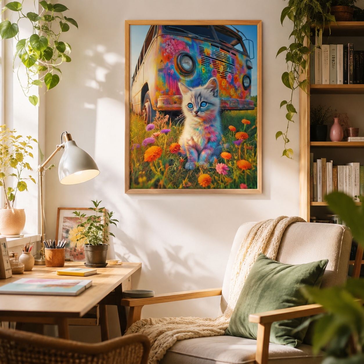 Colorful Kitten Van Wall Art DW35-11.8&