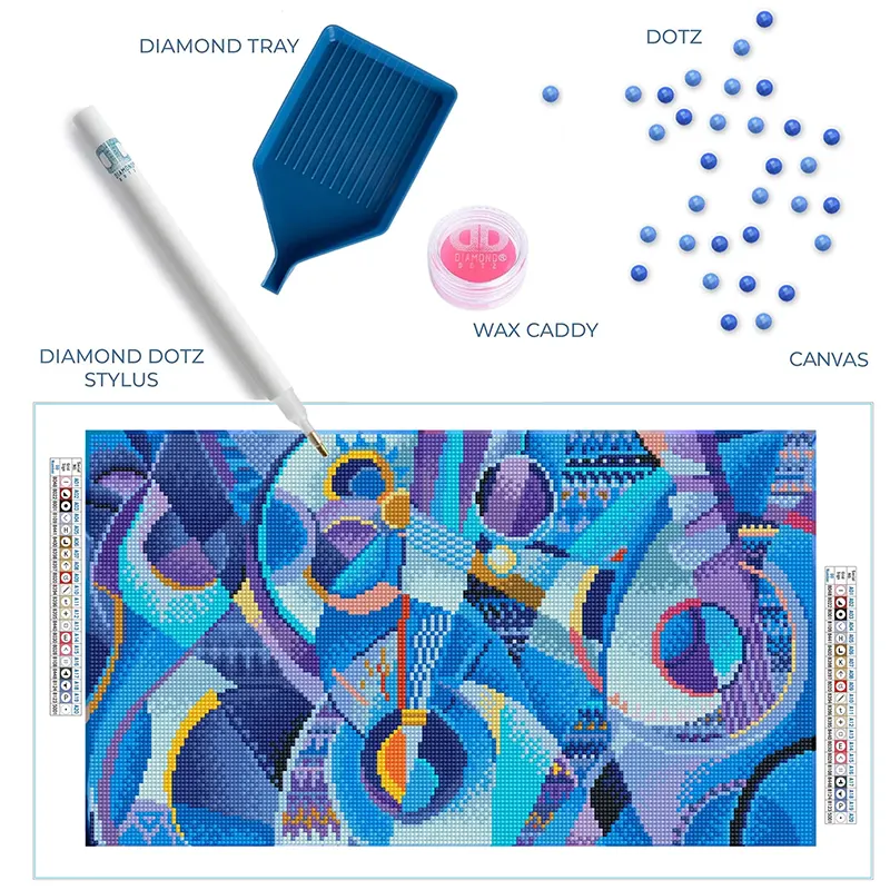 Blue Abstract Diamond Art 18.5×10.6in