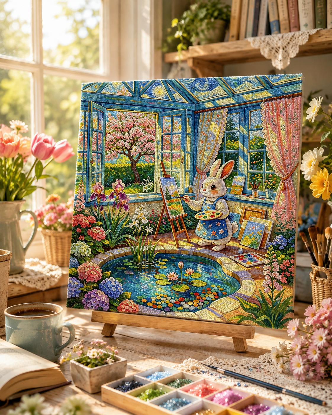 Spring Bunny Garden Diamond Painting-11.8" x 11.8"