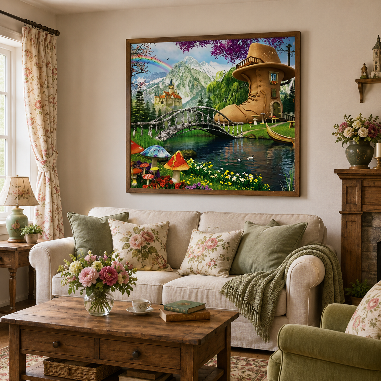 Whimsical Shoe House Fantasy Wall Art FJ16—11.8&
