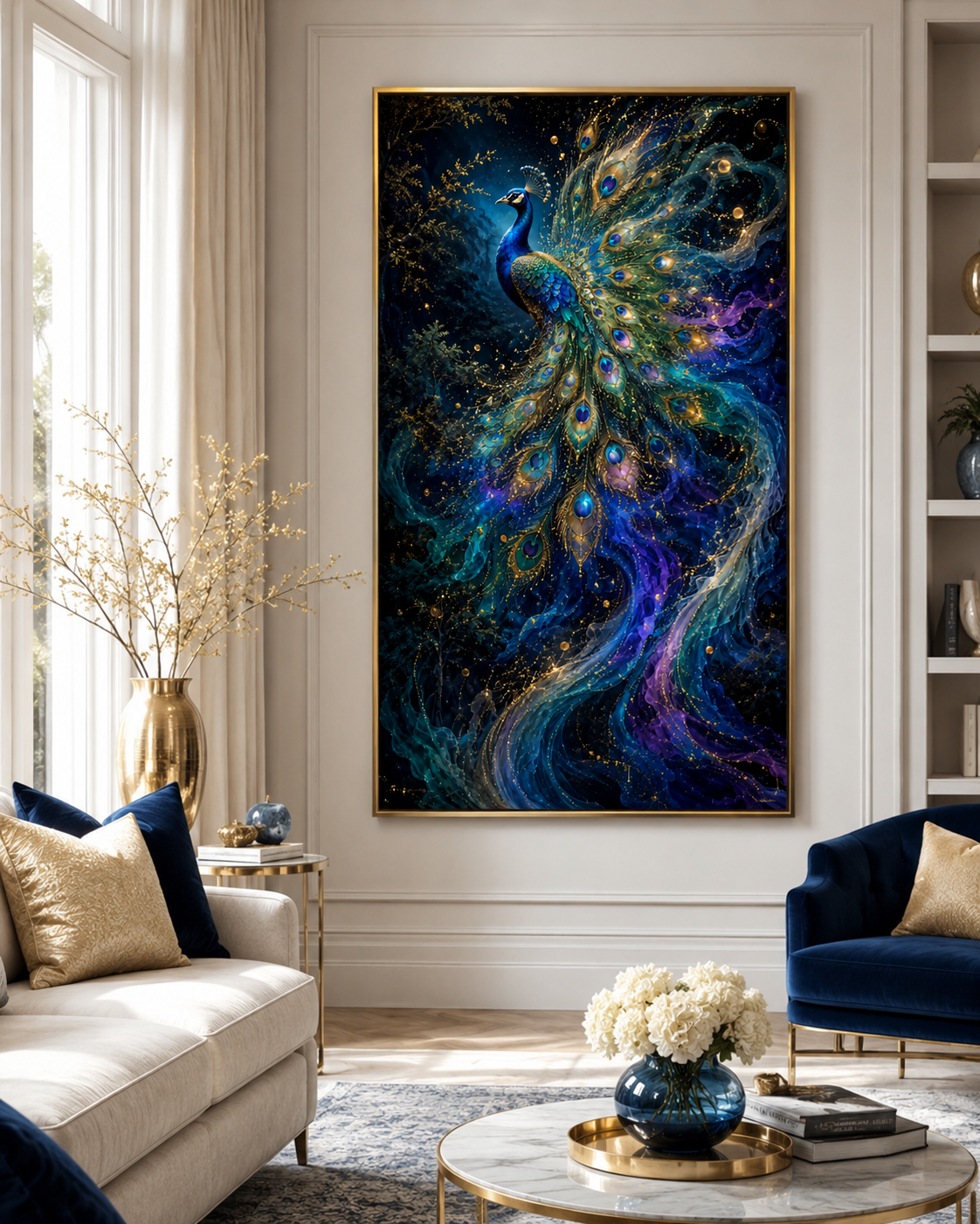 Majestic Blue Peacock Diamond Painting Kit