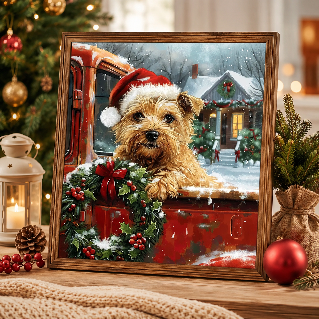 Christmas Dog Diamond Painting Kit-11.8" x 15.7"